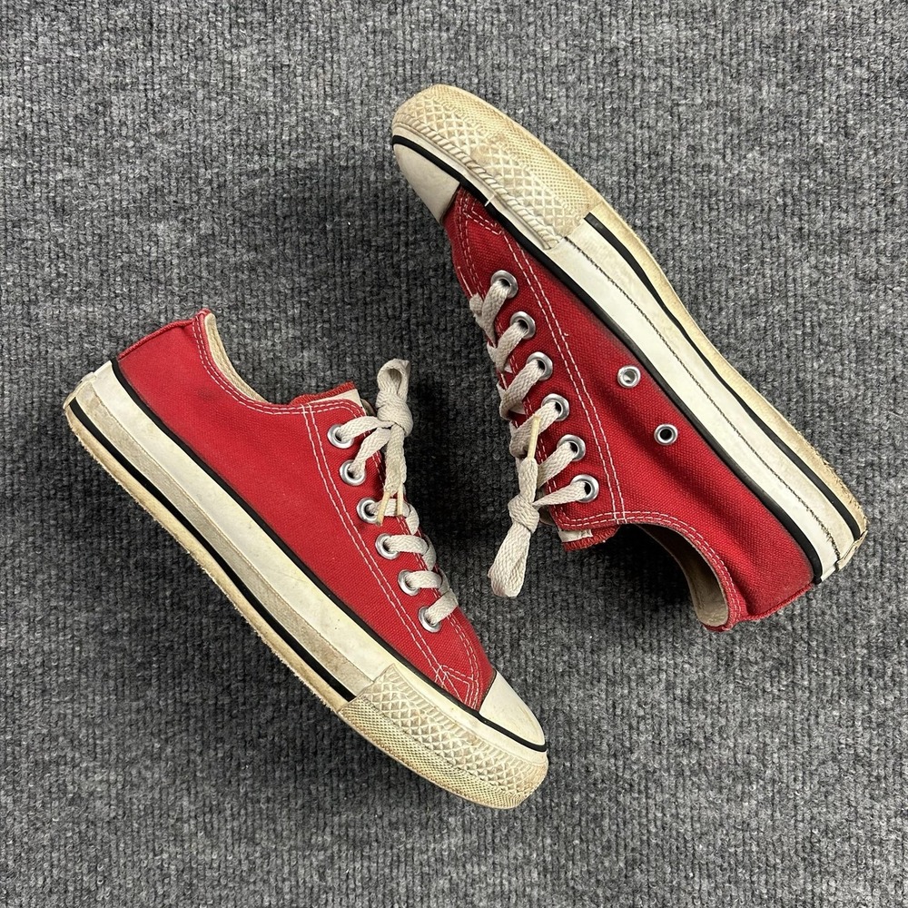 Vintage Converse All Star Shoes Mens Size 5 Red Canvas Low Top Sneakers USA